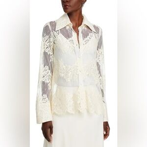 Cinq a Sept Missy Sheer Lace Top